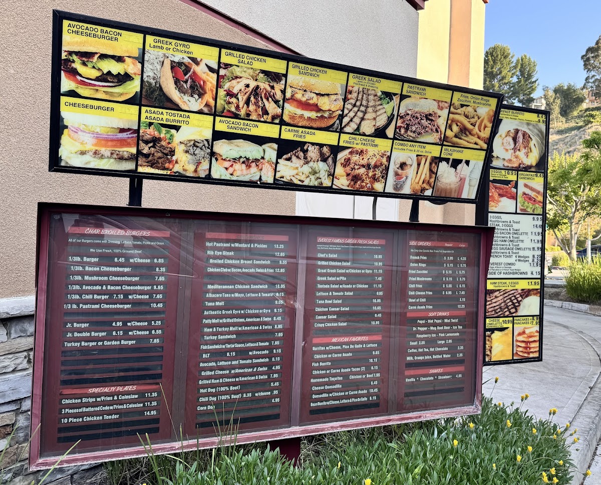 Everest Burgers Menu - Image 1