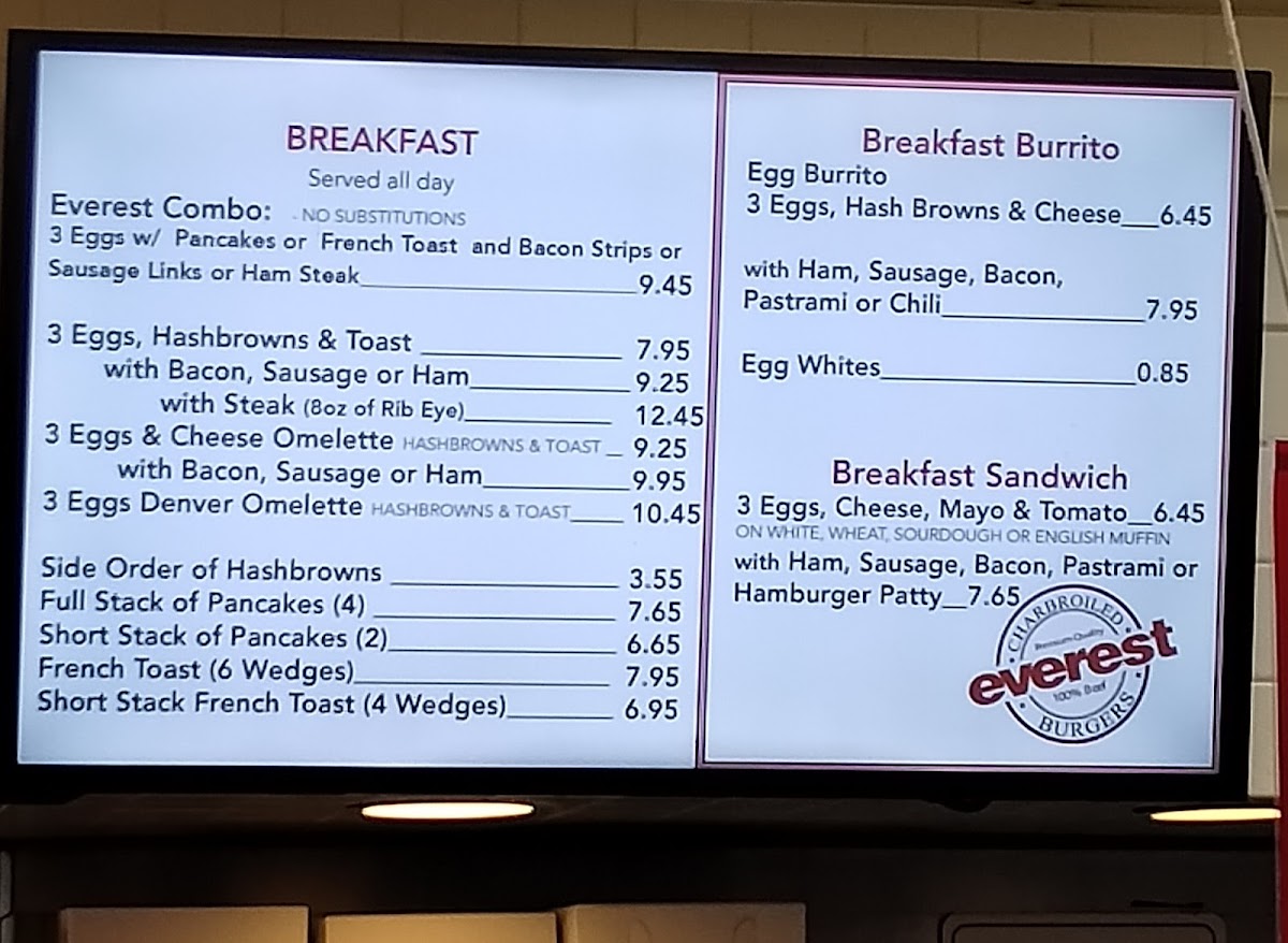 Everest Burgers Menu - Image 3